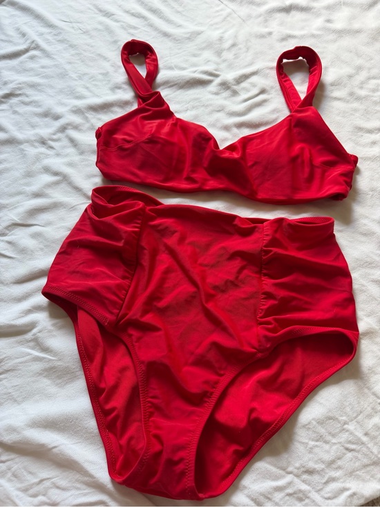 aerie Other - aerie Red Two-Piece Scoop Neck top and & High-Waist Bikini Set